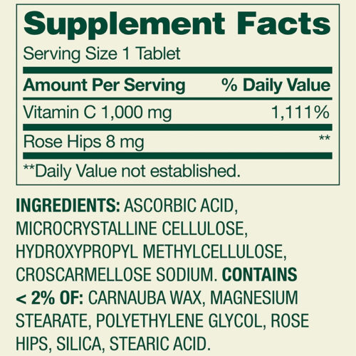 Vitamina C 1000mg Spring Valley | 500 Tabletas - Image 2
