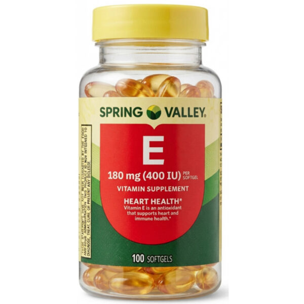 Vitamina E 400 UI 180mg Spring Valley | 100 Softgel