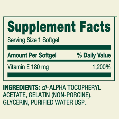 Vitamina E 400 UI 180mg Spring Valley | 100 Softgel - Image 2