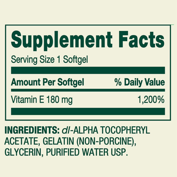 Vitamina E 400 UI 180mg Spring Valley | 100 Softgel