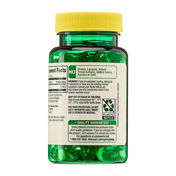 Vitamina E 400 UI 180mg Spring Valley | 100 Softgel