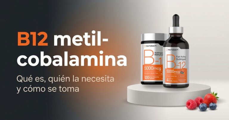 B12 metilcobalamina Horbäach 5000 mcg en gotas y tabletas sublinguales