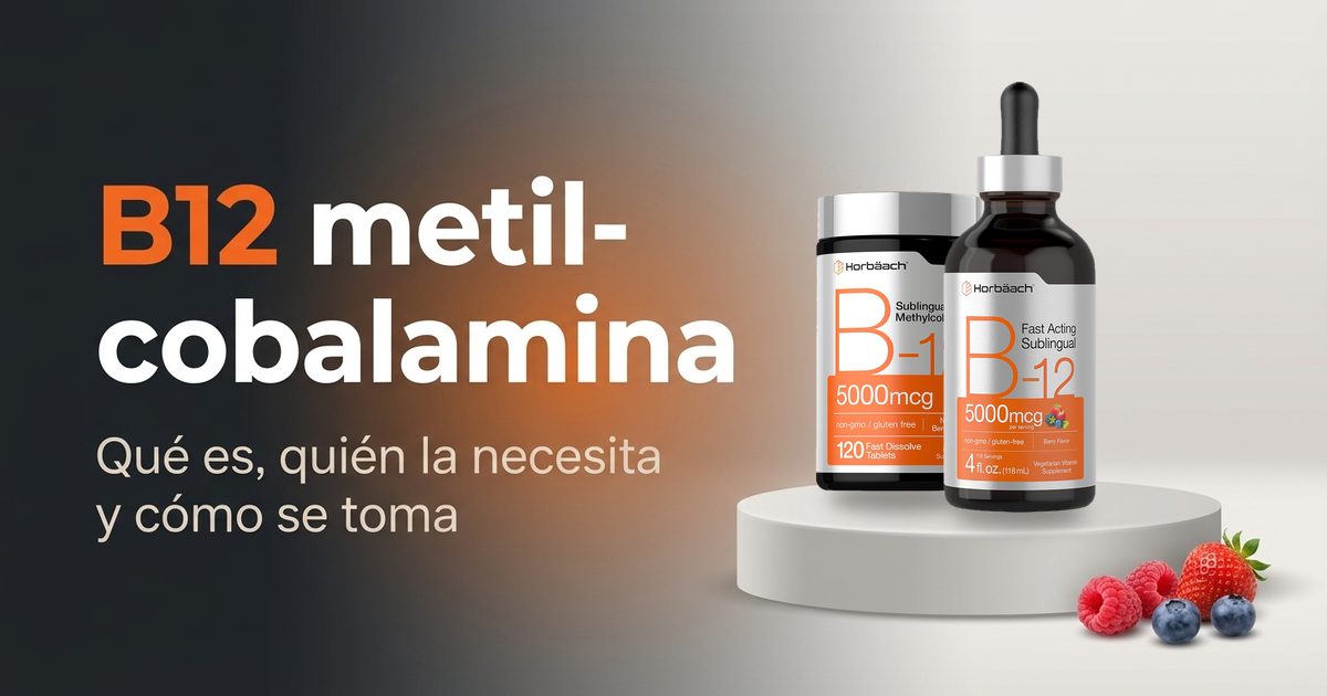 B12 metilcobalamina Horbäach 5000 mcg en gotas y tabletas sublinguales