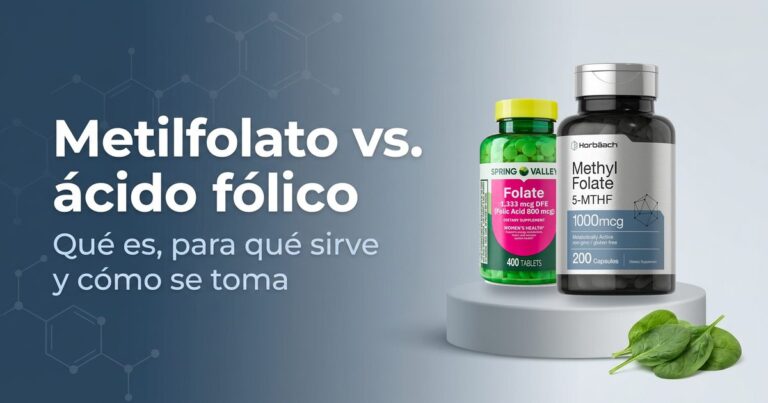 Metilfolato Horbäach 1000 mcg y ácido fólico Spring Valley 800 mcg
